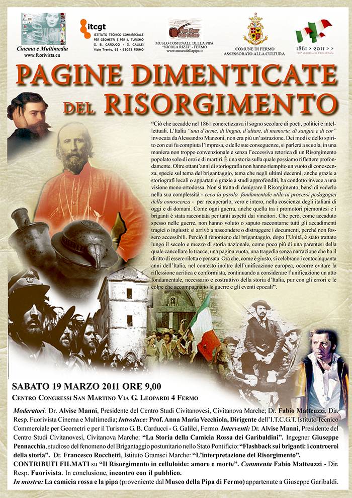 PAGINE DIMENTICATE DEL RISORGIMENTO - Sabato 19 marzo 2011, ore 9.00 - FERMO - Centro Congressi San Martino in via G. Leopardi 4