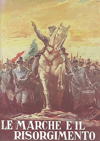Copertina dell'opuscolo di A. Fucili: Le Marche e il Risorgimento - Ancona, 1961.
