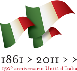 Logo ufficiale del 150° anniversario dell'Unità d'Italia.