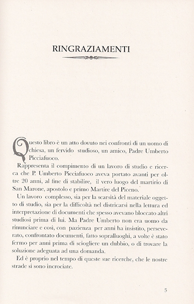 I ringraziamenti dell'autore del libro
